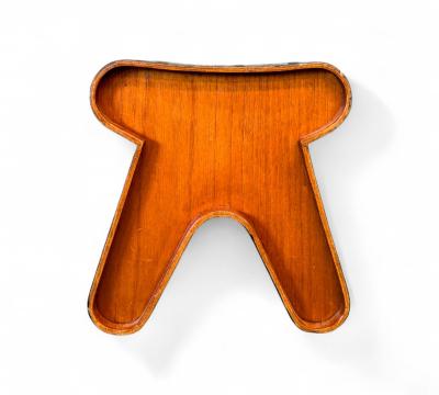 Pedro Useche Brazilian Mid Century modern Stool in Ebonized Wood By Pedro Useche