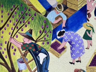 Peggie Bach Happy California Prune Farmers Female Illustrator Mid Century