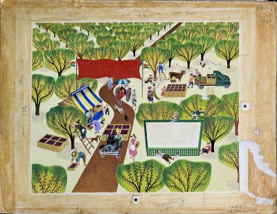 Peggie Bach Happy California Prune Farmers Female Illustrator Mid Century