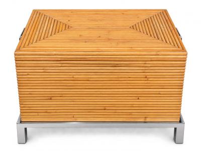 Pencil Reed Chest on Chrome Base 1970