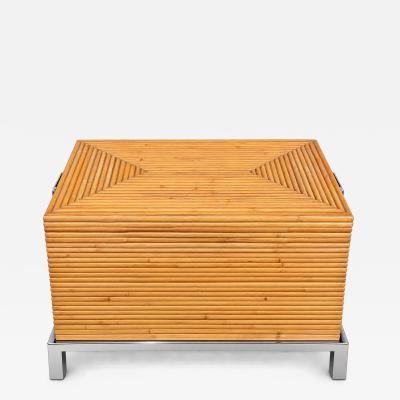Pencil Reed Chest on Chrome Base 1970