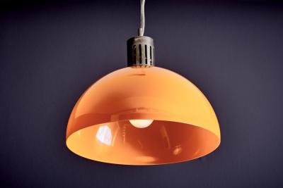 Pendant Lamp with orange acrylic Shade