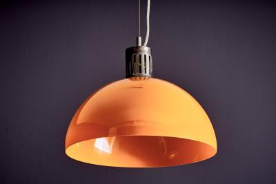 Pendant Lamp with orange acrylic Shade