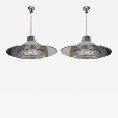 Pendant Light UFO Murano Glass and Metal Italy 1970s