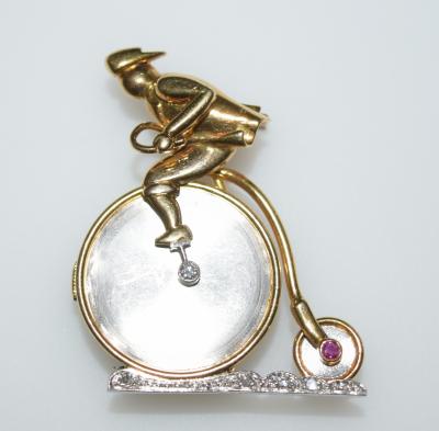 Penny Farthing Bicycle Lapel Watch