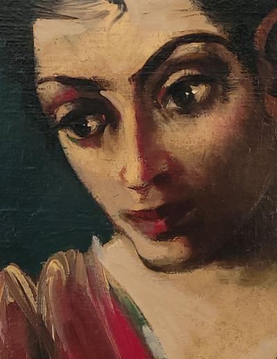 Pensive Girl with Dark Eyes Sarkis Sarkisian U S A circa 1940