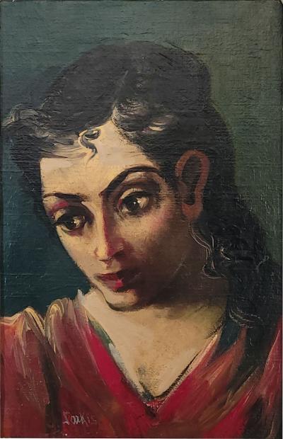 Pensive Girl with Dark Eyes Sarkis Sarkisian U S A circa 1940