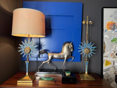 Pepe Mendoza Pair of Brass Pepe Mendoza Sun Lamps