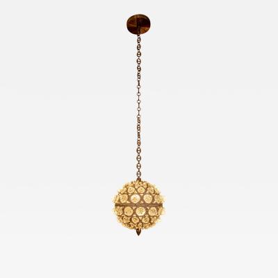 Peppino Campanella Lanterna Sculptural globe brutalist ceiling light by Campanella