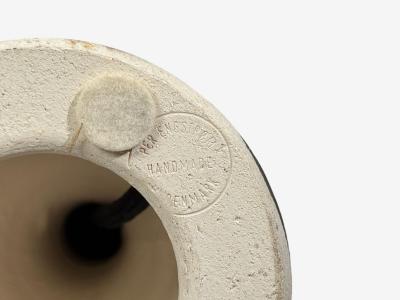 Per Engstrom Small Table Lamp Beige Ceramic Denmark 1970s