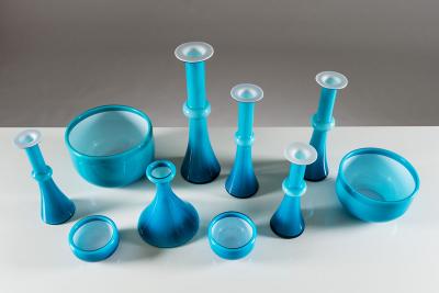 Per L tken Collection of Scandinavian Blue Glass by Per Lutken for Holmegaard