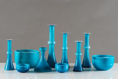 Per L tken Collection of Scandinavian Blue Glass by Per Lutken for Holmegaard