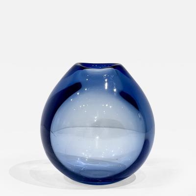 Per L tken Handblown Blue Glass Vase by Per Lutken for Holmegaard