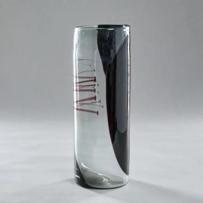 Per L tken Large Black and Smoked Glass Vase by Per Lutken for Holmegaard