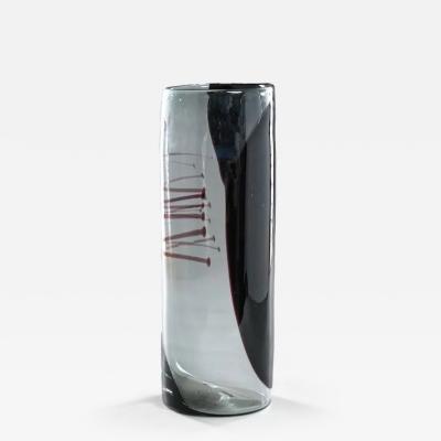Per L tken Large Black and Smoked Glass Vase by Per Lutken for Holmegaard
