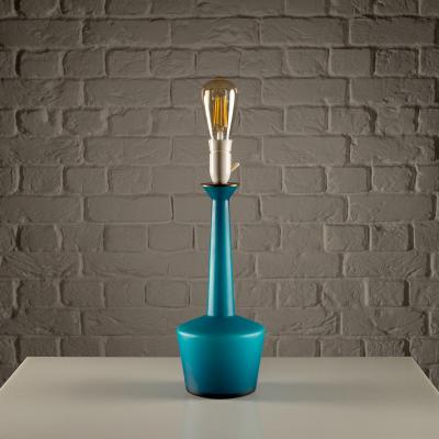 Per L tken Teal Blue Glass Lamp by Kastrup Denmark 1960s