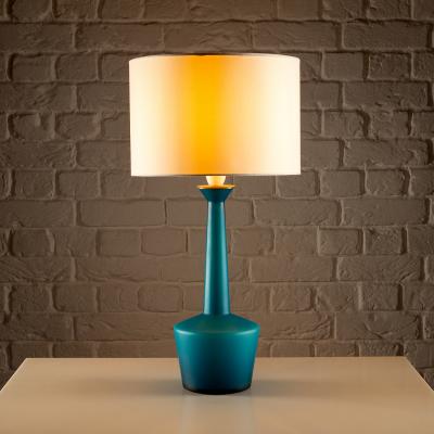 Per L tken Teal Blue Glass Lamp by Kastrup Denmark 1960s