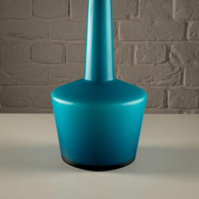 Per L tken Teal Blue Glass Lamp by Kastrup Denmark 1960s
