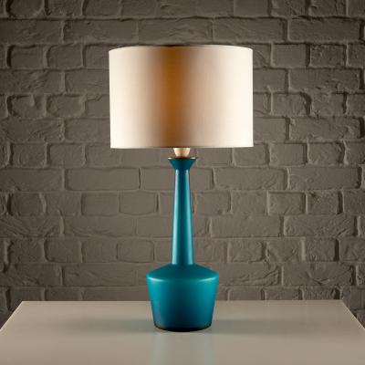 Per L tken Teal Blue Glass Lamp by Kastrup Denmark 1960s