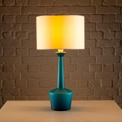 Per L tken Teal Blue Glass Lamp by Kastrup Denmark 1960s