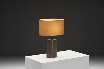 Per Linnemann Schmidt Brown Glazed Stoneware Table Lamp by Per Linneman Schmidt Denmark 1970s