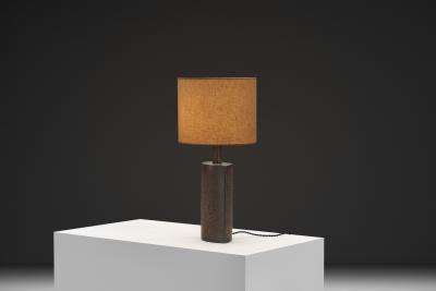 Per Linnemann Schmidt Brown Glazed Stoneware Table Lamp by Per Linneman Schmidt Denmark 1970s