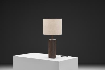 Per Linnemann Schmidt Brown Glazed Stoneware Table Lamp by Per Linneman Schmidt Denmark 1970s