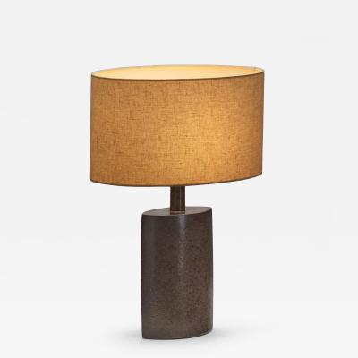 Per Linnemann Schmidt Brown Glazed Stoneware Table Lamp by Per Linneman Schmidt Denmark 1970s