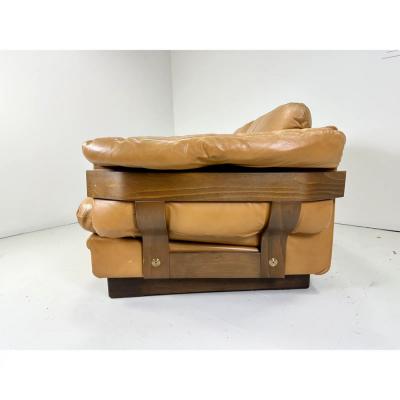 Percival Lafer 1970s Brazilian Leather Settee