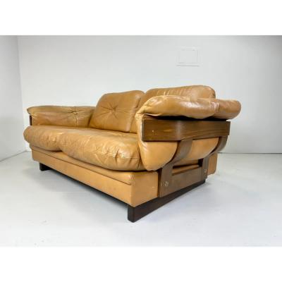 Percival Lafer 1970s Brazilian Leather Settee