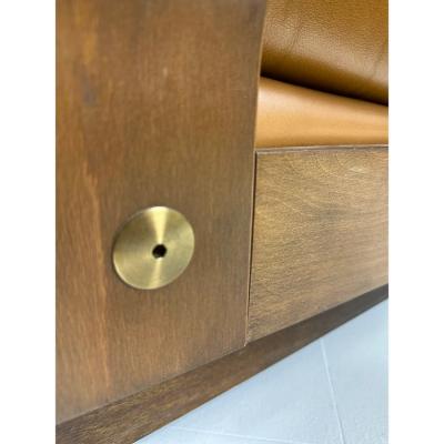 Percival Lafer 1970s Brazilian Leather Settee