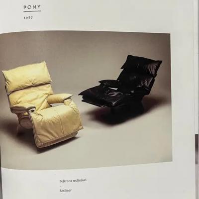 Percival Lafer Brazilian Mid Century Reclining Chair in Leather by Percival Lafer c 1980s