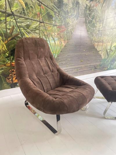Percival Lafer Earth Chair and Ottoman by Percival Lafer 1970s Brazil