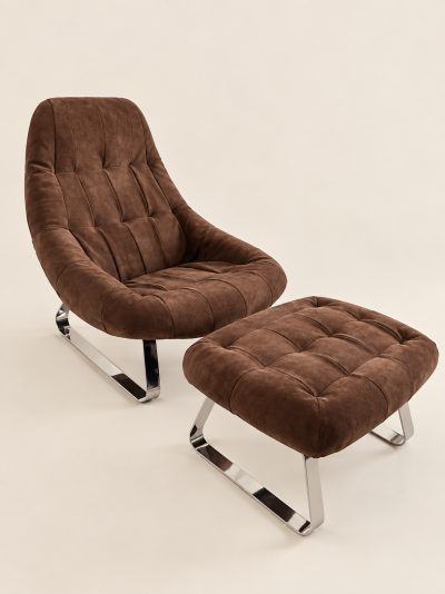 Percival Lafer Earth Chair and Ottoman by Percival Lafer 1970s Brazil