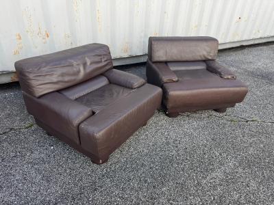 Percival Lafer Pair of Percival Lafer Leather lounge chairs Sofa and Loveseat also available 