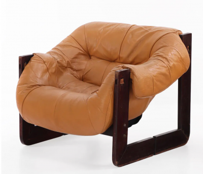 Percival Lafer Pair of Percival Lafer MP 97 Brazilian Leather Lounge Chairs