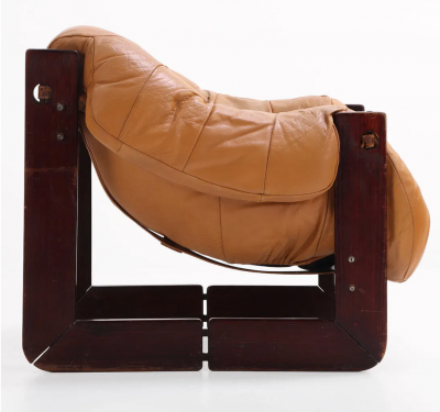 Percival Lafer Pair of Percival Lafer MP 97 Brazilian Leather Lounge Chairs