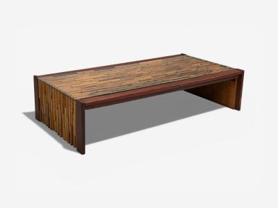 Percival Lafer Percival Lafer Coffee Table Rosewood Mixed Wood Glass Brazil 1970s