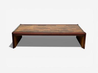 Percival Lafer Percival Lafer Coffee Table Rosewood Mixed Wood Glass Brazil 1970s