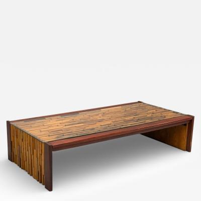 Percival Lafer Percival Lafer Coffee Table Rosewood Mixed Wood Glass Brazil 1970s