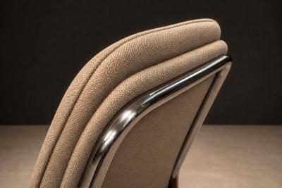 Percival Lafer Percival Lafer Contempo Dining Chairs Set of 4 Hardwood Chrome Chenille