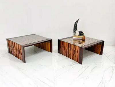 Percival Lafer Percival Lafer Folding Rosewood Cocktail Tables a Pair 1970s