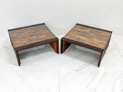 Percival Lafer Percival Lafer Folding Rosewood Cocktail Tables a Pair 1970s