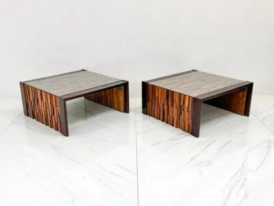 Percival Lafer Percival Lafer Folding Rosewood Cocktail Tables a Pair 1970s