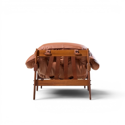 Percival Lafer Percival Lafer MP41 Mid Century Brazilian Leather Lounge Chair and Ottoman