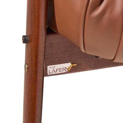 Percival Lafer Percival Lafer MP41 Mid Century Brazilian Leather Lounge Chair and Ottoman