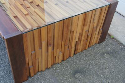 Percival Lafer Rosewood and Mahogany Collapsible Coffee Table by Percival Lafer