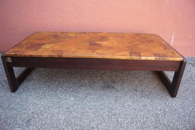 Percival Lafer Rosewood and Patchwork Copper Coffee Table by Percival Lafer