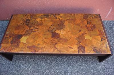 Percival Lafer Rosewood and Patchwork Copper Coffee Table by Percival Lafer
