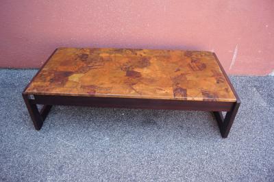 Percival Lafer Rosewood and Patchwork Copper Coffee Table by Percival Lafer